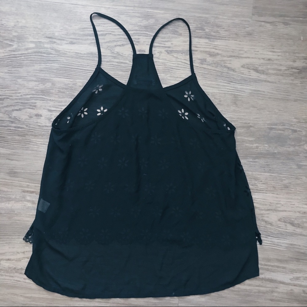 3/$25 Chiffon Tank with Cutout Design Black Large